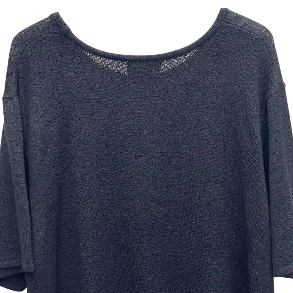 Maggie Barnes Black Knit Sweater With Gold Metallic Embroidery Size 3X NEW